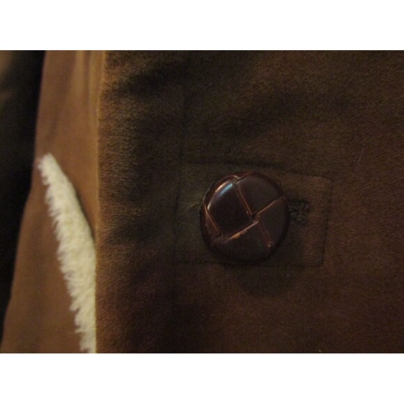 Vintage 70s Zero King Coat Brown Suede Sherpa Lined Wind Water Resistant Mens 42 - Picture 3 of 9